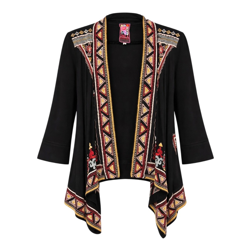 Johnny‎ Was Boho Embroidered Cardigan Womens Small Indie Hippie Luxury Lagenlook